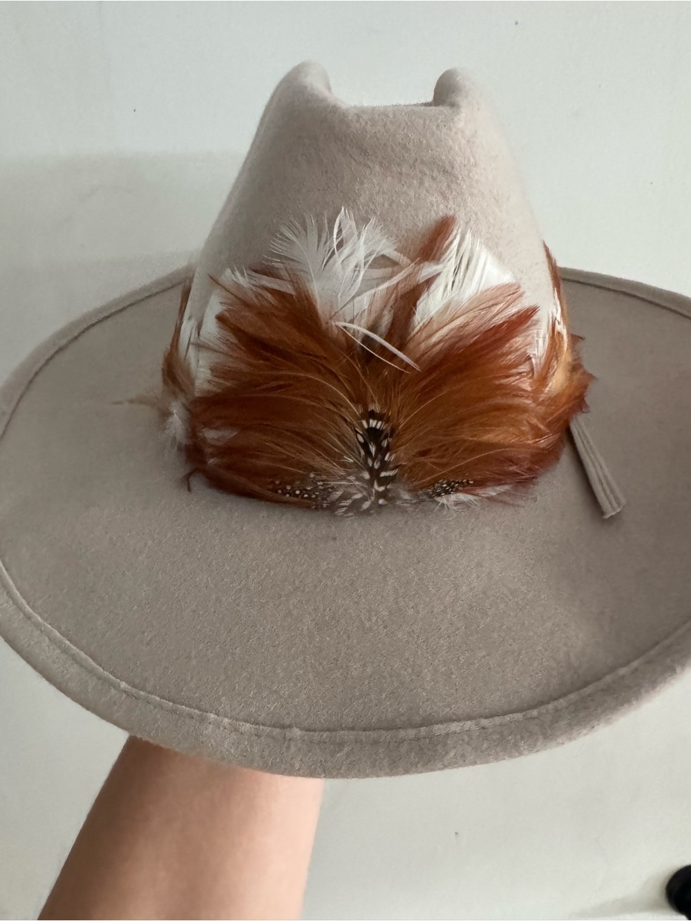 Feather Wool Western Hat SZ 7 1/4